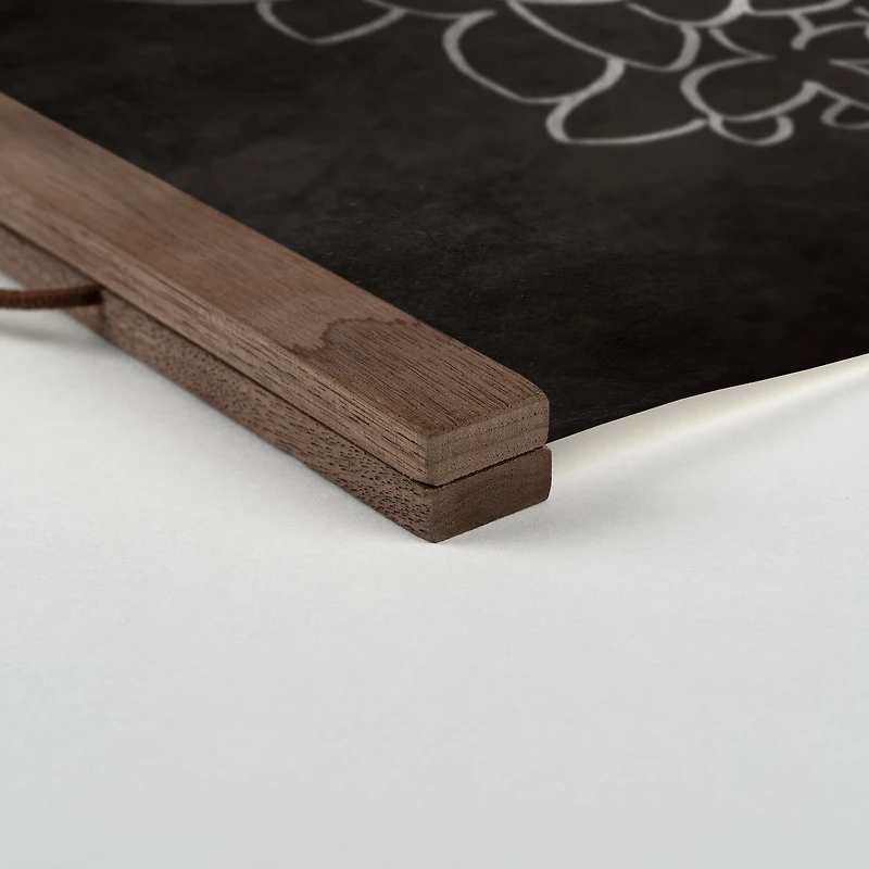 Monotone Line Drawing Teak Hanging Canvas