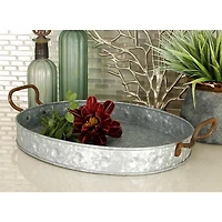 Grey Metal Farmhouse Tray Set
