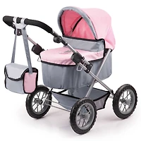 Bayer Design Trendy Pink & Gray Fairy Pram & Travel Bed Set