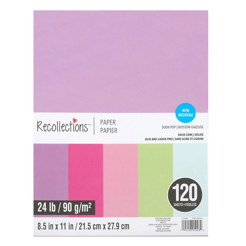 8.5" x 11" Mixed 24lb. Solid Core Paper Pack by Recollections