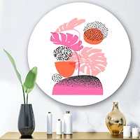 Designart - Geometric Moon & Sun Shapes With Tropical Leaves