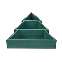 17" Green Wood Christmas Tree Tabletop Cubby by Ashland®