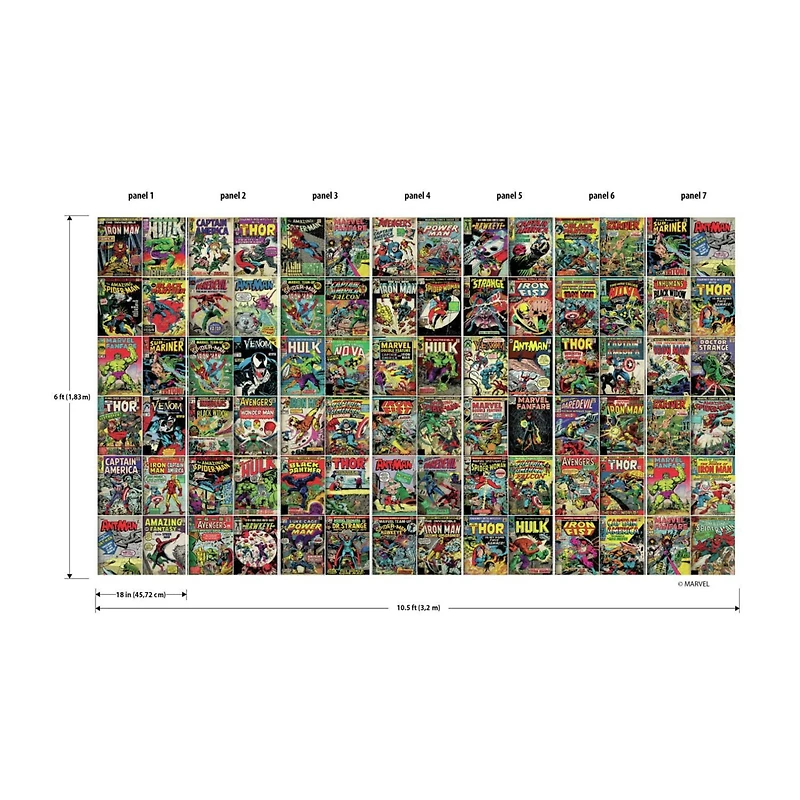 RoomMates Marvel Comic Cover Peel & Stick Mural