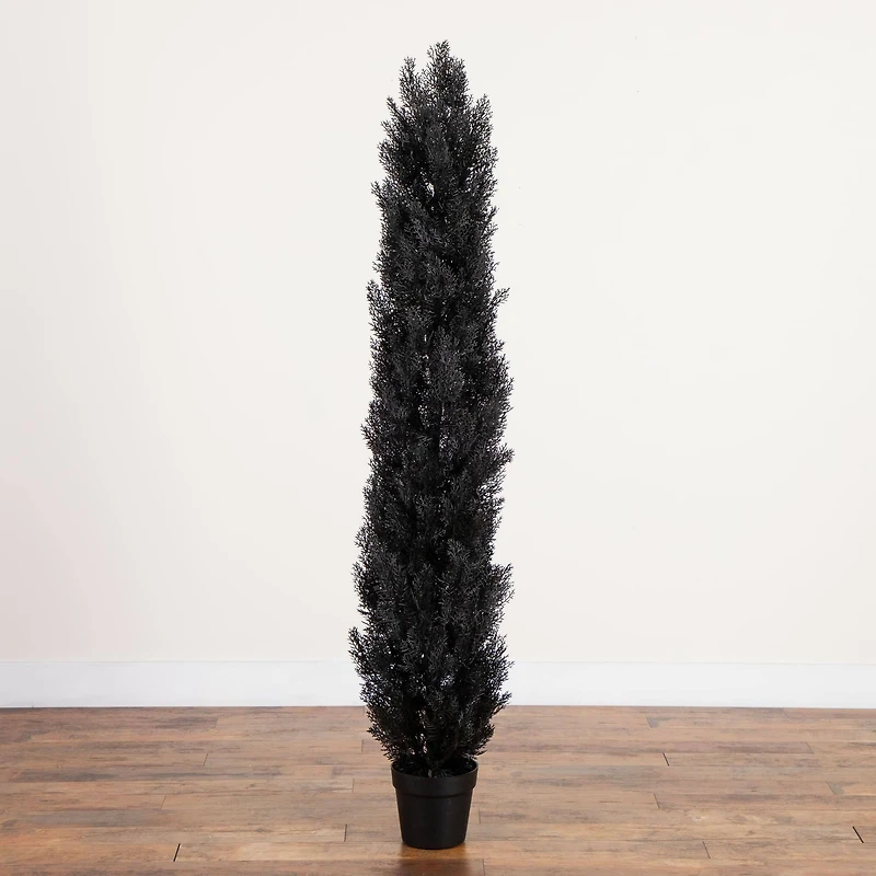 6ft. UV Resistant Artificial Halloween Black Cedar Tree (Indoor/Outdoor)