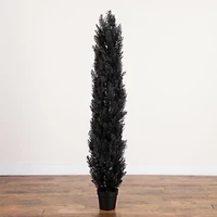 6ft. UV Resistant Artificial Halloween Black Cedar Tree (Indoor/Outdoor)
