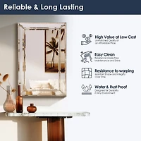 Head West 30" Silver Metro Beaded Glass Framed Vanity Mirror