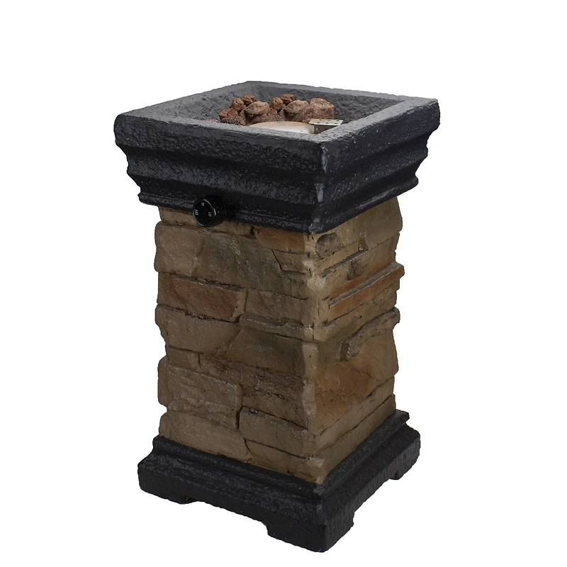 19" Classic Stone Outdoor Table Top Gas Fire Pit