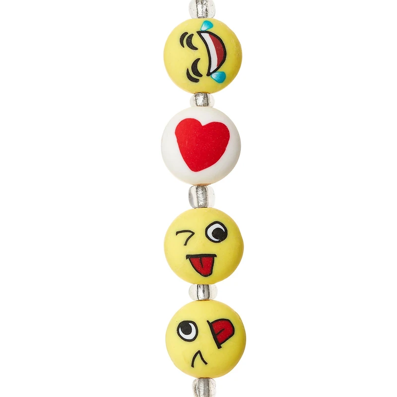 12 Packs: 10 ct. (120 total) Emoji Face Resin Round Beads, 11mm by Bead Landing™