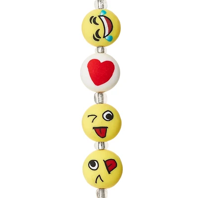 12 Packs: 10 ct. (120 total) Emoji Face Resin Round Beads, 11mm by Bead Landing™