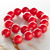 12 Pack: Red Ceramic Round Beads, 10mm by Bead Landing™