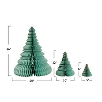 Hello Honey® Turquoise Handmade Recycled Paper Folding Honeycomb Tree Set with Glitter