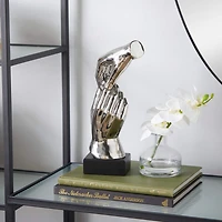 13" Silver Abstract Hand Sculpture