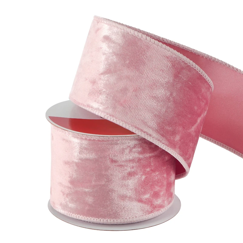 2.5" x 20ft. Blush Wired Velvet Ribbon by Celebrate It®