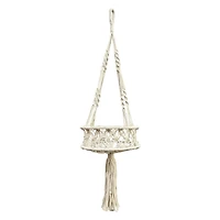 30.5" White Macrame Hanging Basket with Tassel by Ashland®
