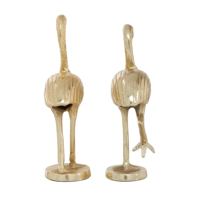 Gold Aluminum Glam Birds Sculpture Set