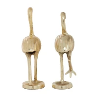 Gold Aluminum Glam Birds Sculpture Set