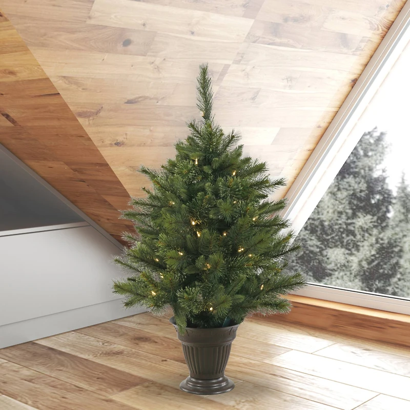 3.5ft. Pre-Lit Cashmere Pine Artificial Christmas Tree, Clear LED Lights