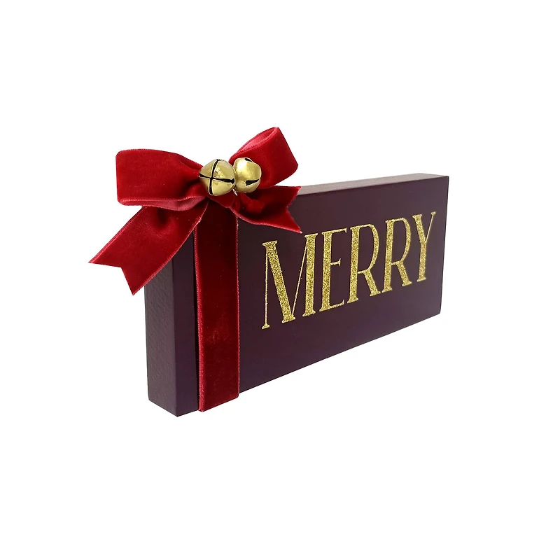 7" Black , Red & Gold Merry Tabletop Décor by Ashland®