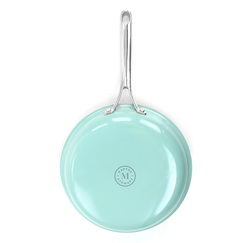 Martha Stewart Lockton 12" Turquoise Aluminum Nonstick Frying Pan