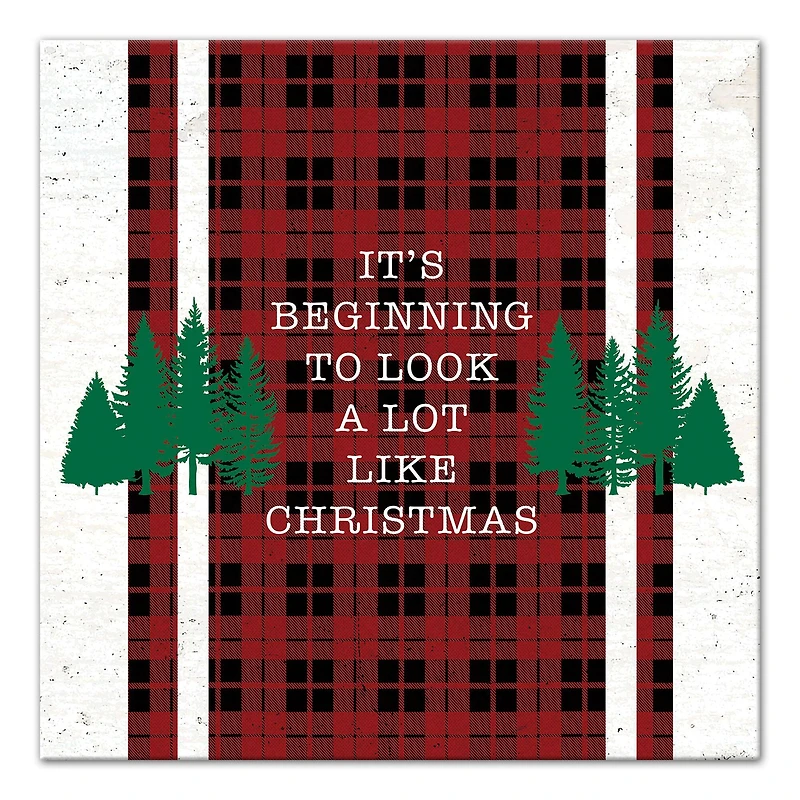 Looks Like Christmas Plaid Canvas Wall Art