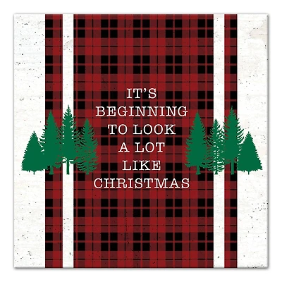 Looks Like Christmas Plaid Canvas Wall Art