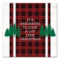 Looks Like Christmas Plaid Canvas Wall Art