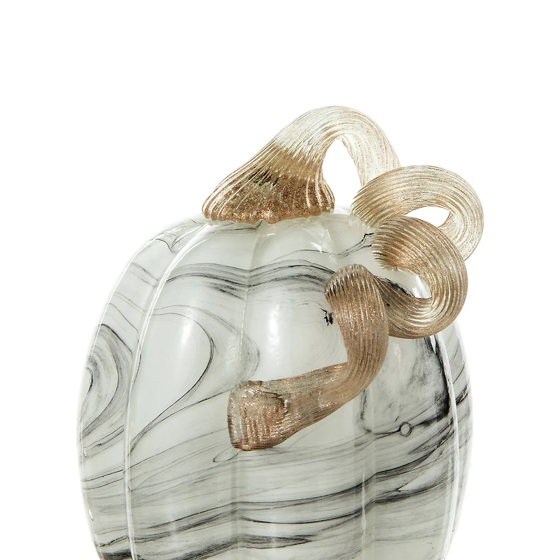 Glitzhome® Gray Marble Glass Pumpkin & Gourd Set