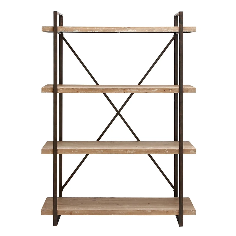 Brown Wood & Metal Industrial Shelving Unit