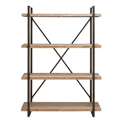 Brown Wood & Metal Industrial Shelving Unit