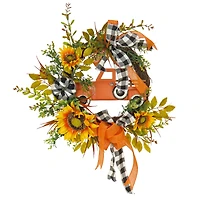 26'' Harvest Country Car and Sunflowers Wreath