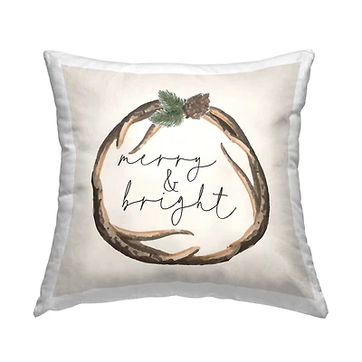 Stupell Industries Merry & Bright Woodsy Throw Pillow