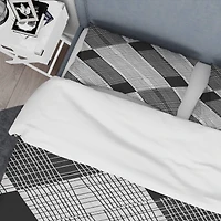 Designart 'Black and White Check Stipes Pattern' Modern & Contemporary Bedding Set