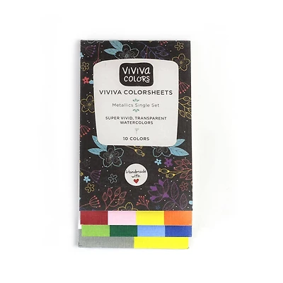 Viviva Colorsheet 10-Color Metallic Watercolor Set