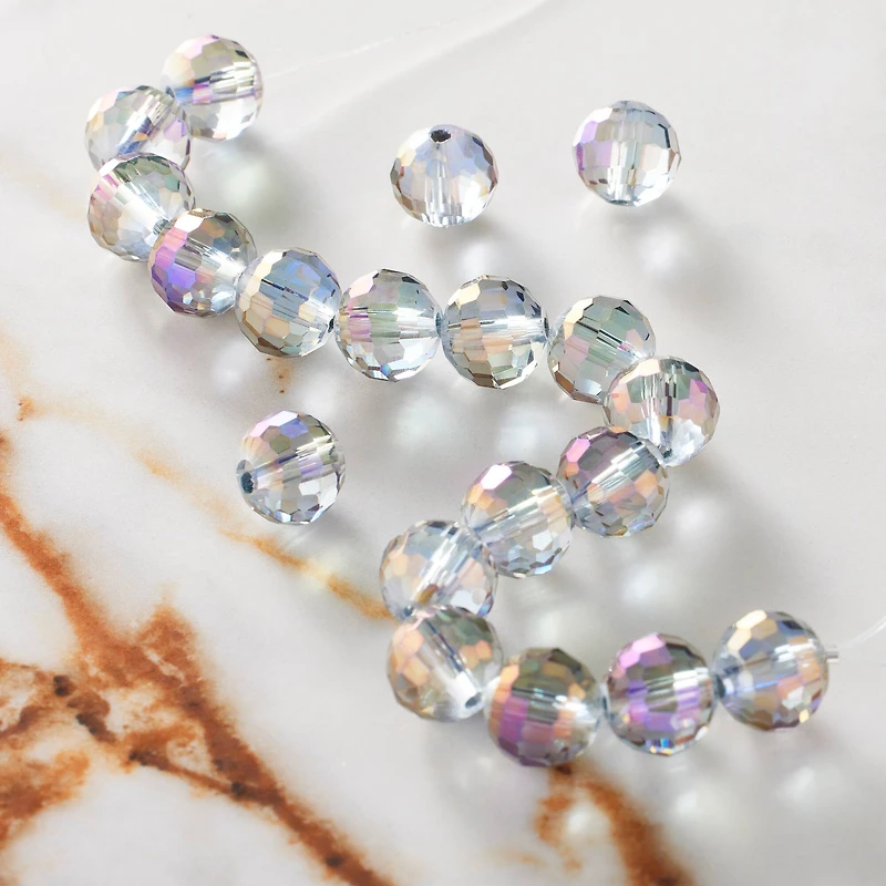 12 Pack: Purple Faceted Glass Round Beads, 10mm by Bead Landing™