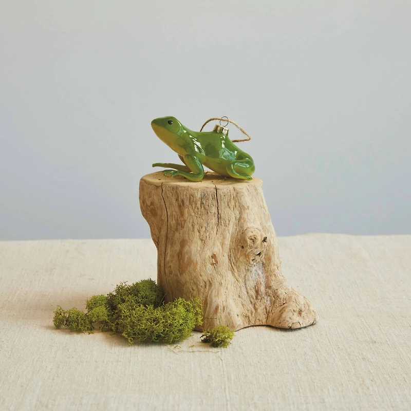Hello Honey® Green Hand-Painted Glass Frog Ornament
