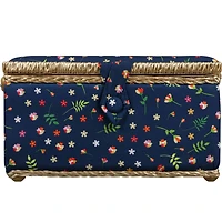 SINGER® Ditsy Floral Print Large Sewing Basket with Matching Zipper Pouch