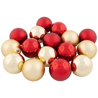 72ct. 4" Red & Gold Matte Glass Ball Ornaments