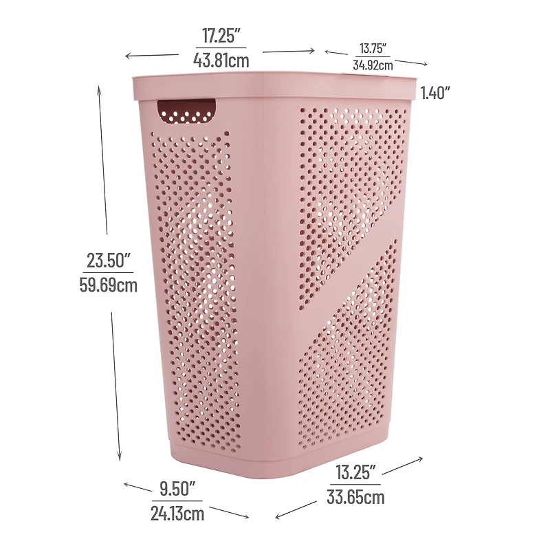 Mind Reader 60L Perforated Plastic Laundry Hamper with Lid