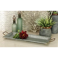 Gray Metal Farmhouse Tray Set
