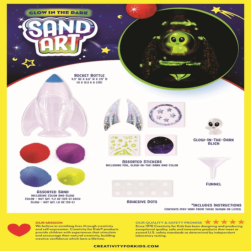 Creativity for Kids® Rocket Glow in the Dark Sand Art
