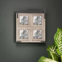 4 Opening Brown 5" x 5" Wood Farmhouse Frame