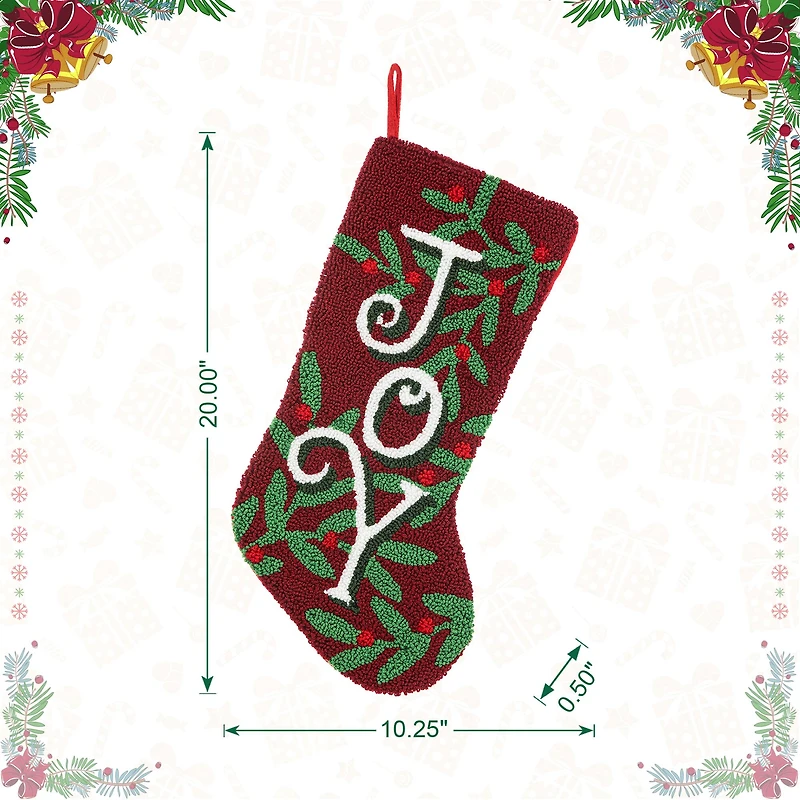 Glitzhome® 20" Joy Hooked Stocking