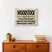 Woodstock Headline 14" x 11" Canvas Wall Art