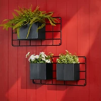 Glitzhome® Black Metal Vertical Wall Planter Stands Set