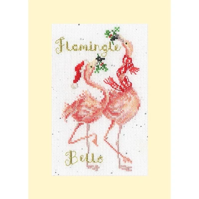 Bothy Threads Flamingle Bells Counted Cross Stitch Card Kit