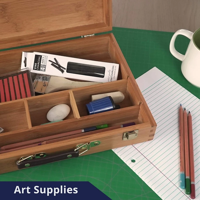 Pacific Arc 14" x 11" Bamboo Paint Box with Palette & 5 Compartments