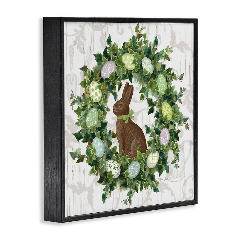 Stupell Industries Spring Easter Egg Wreath Framed Giclee Art