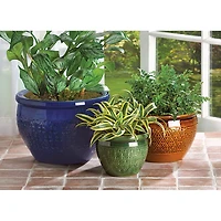 3 Jewel-Tone Flower Pot Set