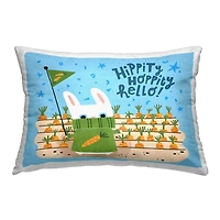 Stupell Industries Hippity Hoppity Hello Bunny Outdoor Printed Pillow