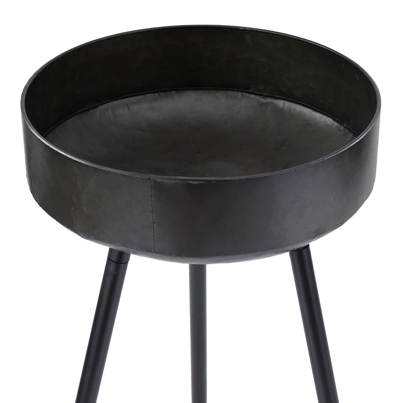 Set of 2" Black Metal Modern Planter, 20" x 20" x 20"